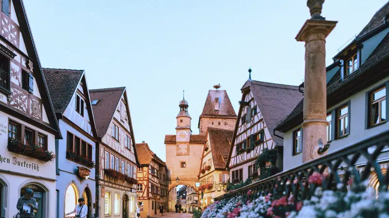 Historische Innenstadt von Rothenburg ob der Tauber.
